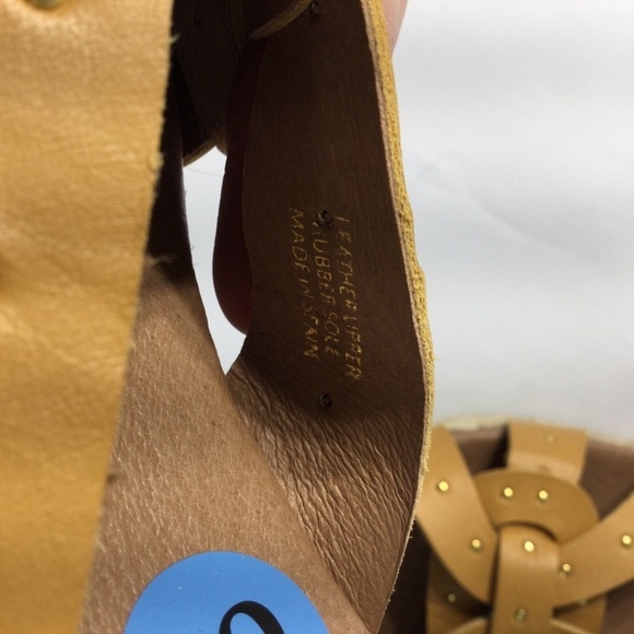 Calzados Picon Flat Sandals Mustard Leather Sz 6.5 - Picture 10 of 10